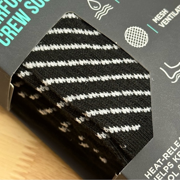 Mission Performance Crew Socks Black-2 Pairs - Picture 3 of 5